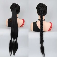DIY Ponytail Extensions Synthetic Boxing Braids Ponytail Hair Rope For Women High Temperature Fiber Black Brown Ponytail - Black - View 4