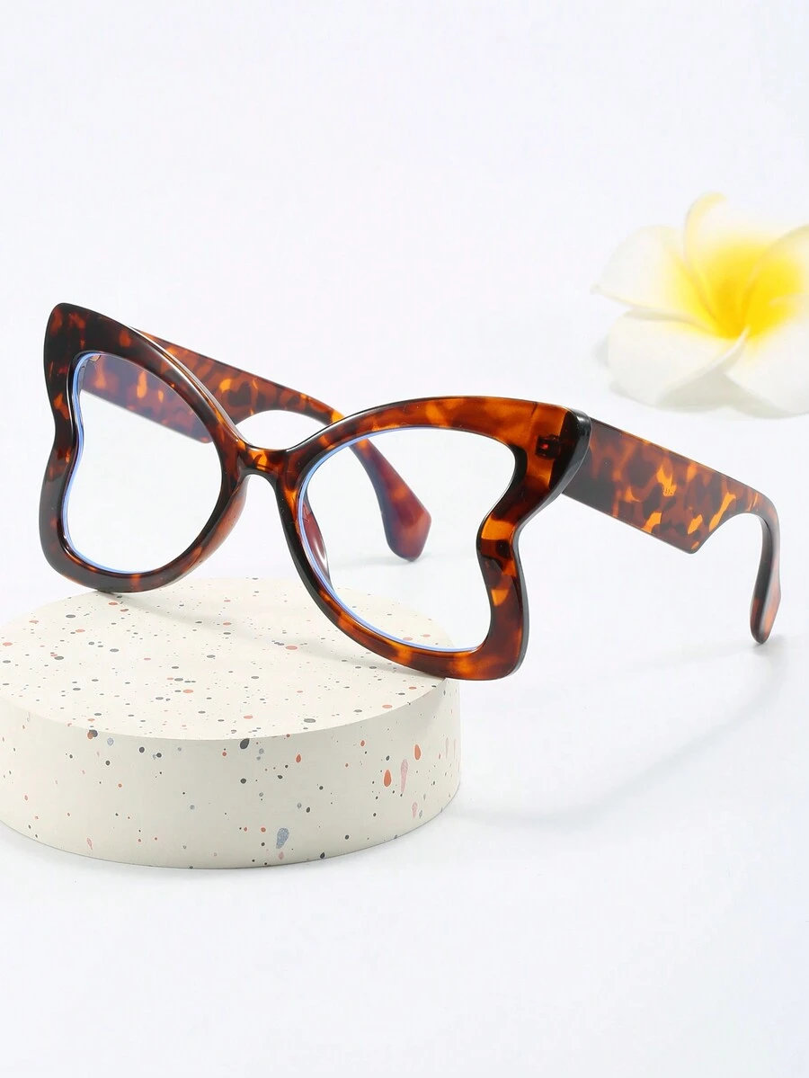 1入塑料全框蝴蝶裝飾女性時尚眼鏡