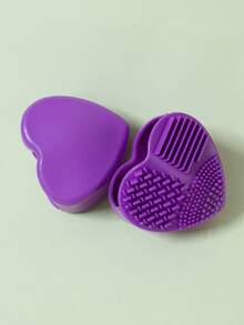 1 件心形清洁硅胶，化妆刷清洁工具