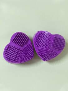 1 件心形清洁硅胶，化妆刷清洁工具