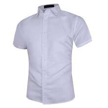 Camisa Hombre Slim Fit Strech Manga Corta Equipo De Trabajo - Negro - Ver 4