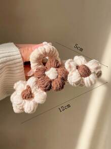 1 szt. Dzianinowa spinka do włosów z kwiatowym wzorem dla kobiet, vintage i futrzana spinka do włosów, duży rozmiar, szydełkowana ozdoba do włosów w kształcie płatków, urocze spinki do włosów, spinki do włosów, spinki do włosów, spinki do włosów, spinka do włosów, akcesoria plażowe, jesienno-zimowe akcesoria do włosów dla kobiet, stroje wakacyjne, letnie, damskie - Wielokolorowe - Zobacz 5