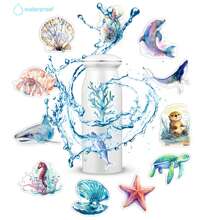 50pcs Waterproof Ocean Life Doodle Stickers - Multicolor - View 6