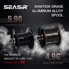 2023 Seasir M1 10+1軸承 135g超輕雙軸,防海水金屬框架陶瓷軸承碳纖維拉力系統釣魚捲線器 - 黑色 - 查看 4
