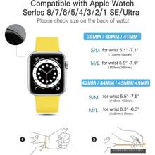 運動手鍊相容於 Apple Watch 錶帶 38 毫米 40 毫米 42 毫米 44 毫米，替換矽膠錶帶適用於 Apple Watch 手鍊 SE 系列 6 5 4 3 2 1，芒果黃 - 黃色 - 查看 5