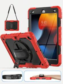 外壳兼容 iPad 第 9 代支架和肩带 - 紅色 - 查看 2
