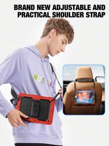 外壳兼容 iPad 第 9 代支架和肩带 - 紅色 - 查看 9