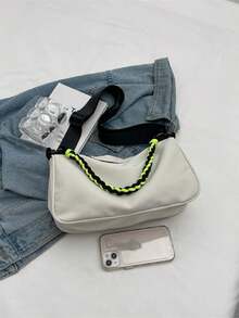 Túi Crossbody Nữ màu trơn - Màu be - Xem 4