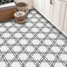 1 bộ Dày lên Trắng Lục giác Ván sàn Ngói , Retro Hình học Có thể tháo rời Chống trơn trượt Hình dán Đối với Phòng khách Phòng tắm Đồ trang trí - Đen và trắng - Xem 6