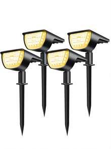 6/4/2/1入組太陽能景觀32led聚光燈,3種模式防水戶外太陽能景觀聚光燈,適用於露台、花園、車道、門廊、人行道、游泳池、假期和聖誕裝飾。 - 黃色 - 查看 7