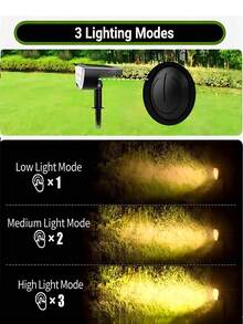 6/4/2/1入組太陽能景觀32led聚光燈,3種模式防水戶外太陽能景觀聚光燈,適用於露台、花園、車道、門廊、人行道、游泳池、假期和聖誕裝飾。 - 黃色 - 查看 3