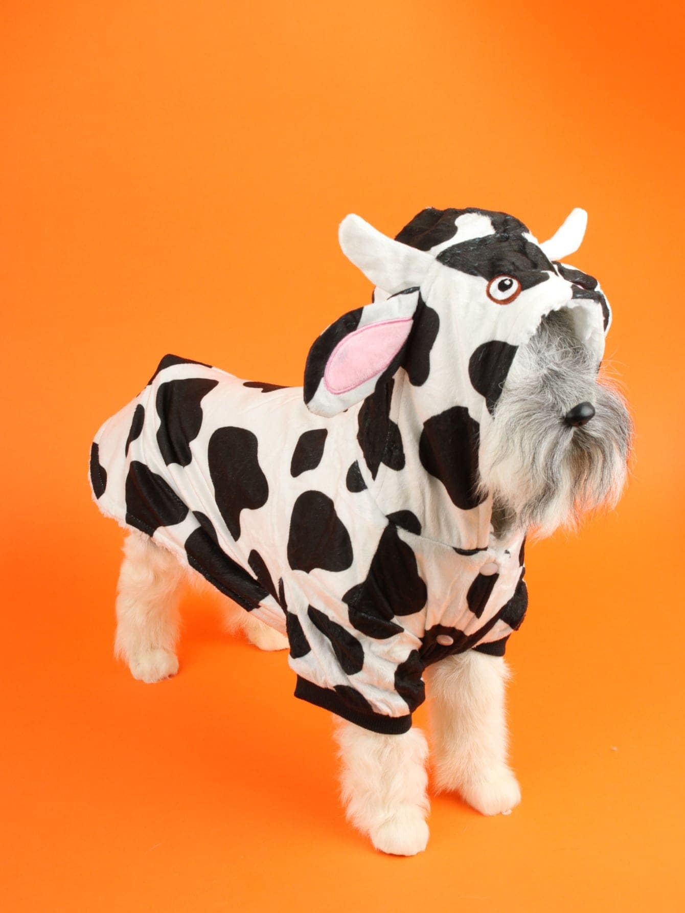1pc Pet Cow Costume For Cats And Dogs To Wear Halloween Halloween Costumes - White - View 1