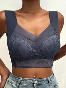 (3pcs/Set) Women's Bra, Lingerie - Blue - View 2