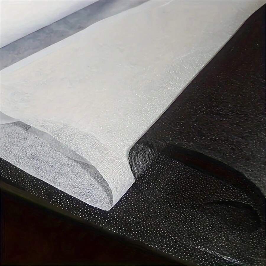 1m*2yd Black Non-woven Fusible Interfacing Fabric Sewing Accessories, Polyester Lightweight Interfacing Lining For Diy Craft - Black - View 1
