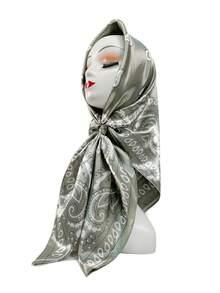 1入組女士人造絲巴斯利紋頭巾、胸部包裹、頸部圍巾，適用於日常、海灘穿著