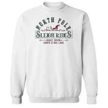 Nearly There North Pole Sleigh Rides Graphic White Unisex Cotton Pullover Sweatshirt - White - View 1