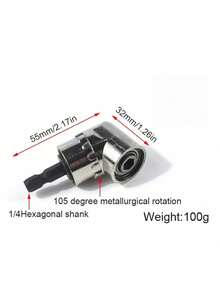 1 piece with 105-degree 90-degree batch head corner screwdriver turning corner screwdriver with hexagonal handle (silver) - Silver - View 3