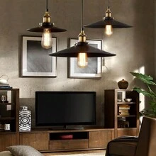 1 件復古黑鐵燈具,現代工業風格照明吊墜,可調節長度,適合餐廳、閣樓、咖啡店