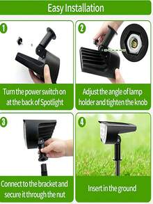 6/4/2/1入組太陽能景觀32LED聚光燈，3種模式防水室外太陽能景觀聚光燈，適用於露台、花園、車道、門廊、人行道、游泳池、假日和聖誕裝飾 - 白色 - 查看 3