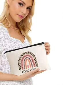 各種彩虹圖案教師化妝禮品袋、旅行盥洗用品收納袋、化妝包、皮夾鉛筆筆袋、學校筆袋、文具用品袋、教師禮品