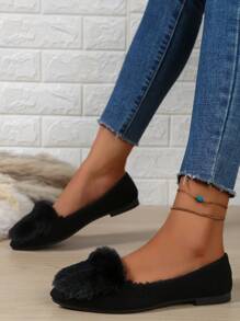 36-43 Large Size Women's Shoes Winter Fluffy Shoes, Autumn Pointed Toe Comfortable Flats. Size 41 And 42 Comfortable.