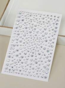 STARTTOOS 2pcs 3d Simulation Multicolor Rhinestone Sticker For Diy Music Festival, Y2k Party Face & Eye Makeup Decoration - Multicolor - View 4