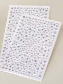 STARTTOOS 2pcs 3d Simulation Multicolor Rhinestone Sticker For Diy Music Festival, Y2k Party Face & Eye Makeup Decoration - Multicolor - View 2