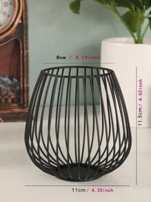 1 cái Giá đỡ nến thiết kế rỗng - màu đen - Xem 2