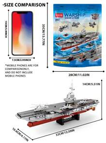 HUIQIBAO TOYS 546片,8合1巡洋艦模型積木,包括戰艦、飛機、車輛、直升機、卡車,適合送給男友作為禮物 - 深灰色 - 查看 4