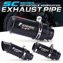 1 Miếng Đen Tròn Miệng phổ cập Thể thao Xe máy Hơi thoát ra Đường ống , Thích hợp Đối với Xe máy Với 38-51mm , Với A - màu đen - Xem 5