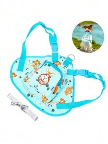 Pet Chest Bag, Waterproof Comfortable Breathable Dog Cartoon Backpack - Blå - Visa 4