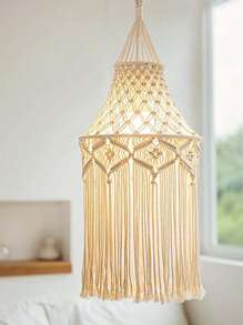 Bohemian Tassel Lampshade - Beige lampshade type A - View 1