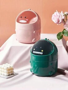 1 Miếng Dễ thương Mini Mô phỏng Khủng long Thùng rác trên bàn , Có thể tháo rời Nắp Đối với Thuận tiện Và Dễ dàng làm sạch , Thích hợp Đối với Ăn uống Bàn , Bàn , Văn phòng , Phòng tắm , Đầu giường , - Nhiều màu - Xem 7