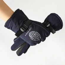 1 双男士蓝色加厚手套，带保暖内衬，保暖、防风、防寒、防滑，适合骑行、户外运动和滑雪 - 寶藍色 - 查看 5