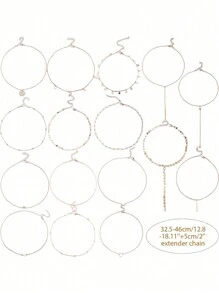 Conjunto De Collar Estilo Bohemio De 16 Piezas Para Uso Diario Y Decoración De Suéter, Otoño/invierno