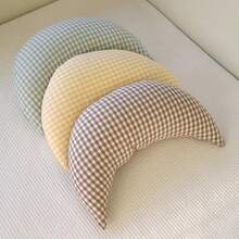 Baby Pillow, Kids' Pillow With Cute Grid Moon Design For Sleeping - Coffee Brown - View 5
