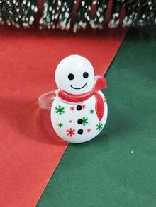 卡通壓克力聖誕樹薑餅男士戒指女士女孩雪人聖誕襪指環節日派對