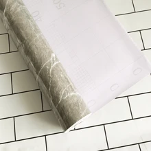 1片灰色40cm寬鋁箔大理石紋壁紙,自粘,防水,防油,加厚貼紙適用於廚房櫥櫃臺面翻新和浴室牆面裝飾