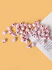 50入組亞克力棒球珠子,適用於diy女性手鍊和項鍊