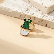 1pc Cute Cactus Shaped Brooch - Multicolor - View 1