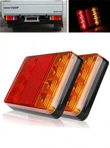 2PCS LED Waterproof Car Tail Light Turn Signal Indicator Stop Lamp Rear Brake Light for Car Truck Trailer Caravan - Red - View 2