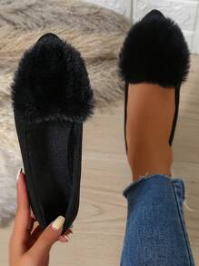 36-43 Large Size Women's Shoes Winter Fluffy Shoes, Autumn Pointed Toe Comfortable Flats. Size 41 And 42 Comfortable.