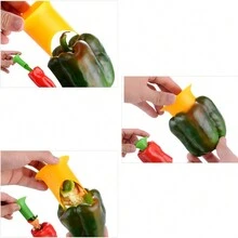 2 件装青椒、西红柿、水果和蔬菜去核器、户外厨房用具和储藏器、胡椒和辣椒粉去毛器、洗碗机安全 - Greenhome 配件小工具工具圣诞节用品烹饪圣诞节