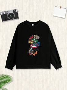 Áo Len Con Trai Hoạt hình Giải trí - màu đen - Xem 3