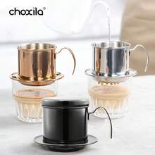 choxila 1pc Coffee Drip Filter, Vietnamese Coffee Filter, Coffee Filter Cup, Stainless Steel Pour Over Coffee Dripper, Reusable Portable Coffee Maker, Coffee Drip Brewer For Home Kitchen Office - Coffee Filter - View 6
