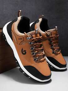 Winter Men Boots Plush Leather Waterproof Climbing Hunting Shoes Unisex Lace-Up Outdoor Warm Hiking Boot Sneakers