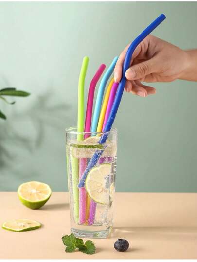 3pcs/6pcs Silicone Straws, Reusable Soft Drinking Tube For Pregnant Women, Elderly, Kids Milk/Water Cup, 25cm Colorful Straws Suitable For Outdoor Travel, Elderly Care, Kids Drinks, Can Be Cut To Desired Length