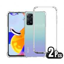Capa Capinha Transparente Anti Impacto Tpu Celular Case Telefone Para Xiaomi Redmi 10C 12C 13C 14C 15C 9A 10A/9C 12C/11A 9T 11T Mi Note 14/13/12/11/10/9 Pro/9s/8/8T 4G 5G Lite Poco X3 Pro PocoX3 Nfc Not 8 Pro Redmi9 Mi11 Mi12 - Kit 2 Transparente - Visão 2