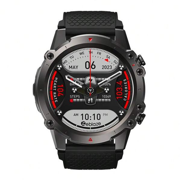 Zeblaze 1pc Zeblaze Vibe 7 Lite Smartwatch Black 1.47'' Ips Screen With Voice Call Feature, Over 100 Sports Modes, Health Monitoring