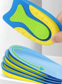 2pcs/set Inner Height Increase Heel Pads, Soft Gel Shock Absorbing Insoles For Running & Sports Shoes - Blue - View 7